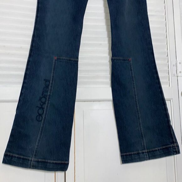 Vintage ECKO Red Flare Jeans Embroidered Logo Size 9 - Picture 9 of 16